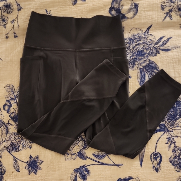 Athleta Pants - Athleta Women's Blue Grey High-Waisted Leggings Mesh Detailing